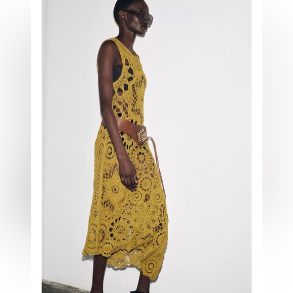 Zara Asymmetric Crochet Midi Dress - Picture 11 of 11
